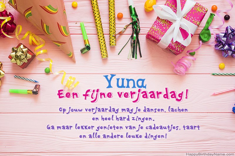 Gelukkige verjaardagskaart Yuna gratis downloaden Gelukkige verjaardagskaart Yuna gratis downloaden
