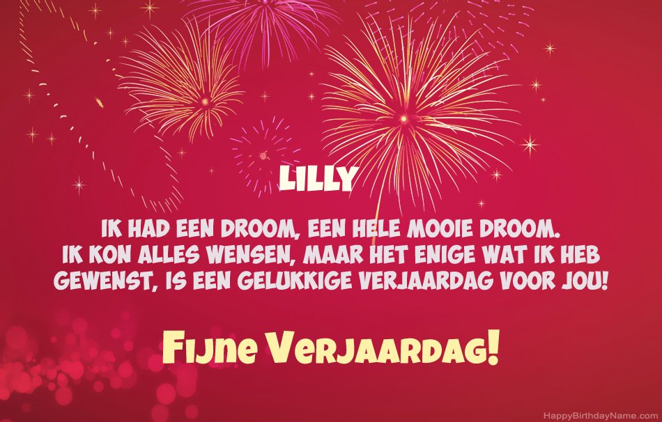 Gelukkige verjaardag Lilly, mooie gedichten
