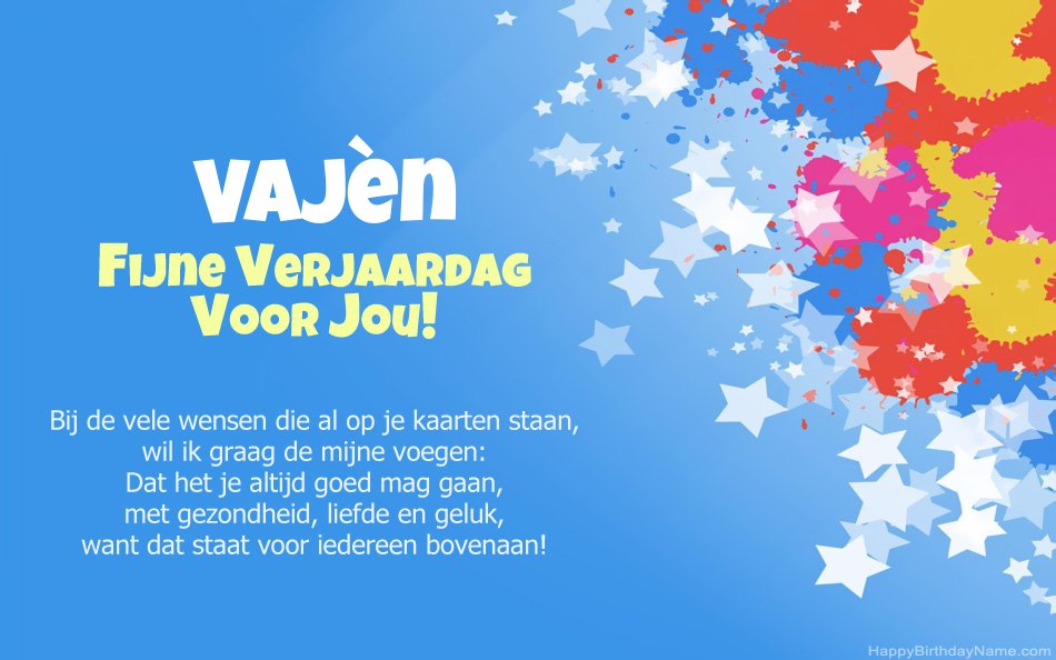 Gefeliciteerd met de verjaardag van Vajèn