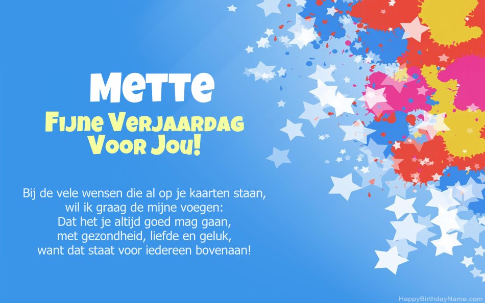 Gefeliciteerd met de verjaardag van Mette Gefeliciteerd met de verjaardag van Mette