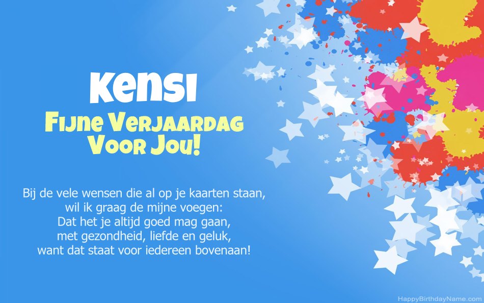 Gefeliciteerd met de verjaardag van Kensi Gefeliciteerd met de verjaardag van Kensi