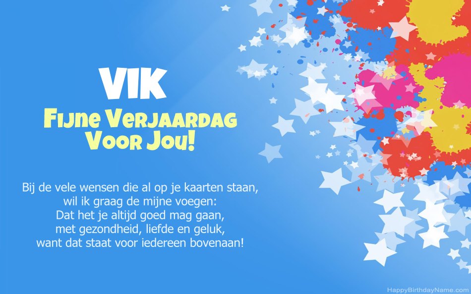 Gefeliciteerd met de verjaardag van Vik Gefeliciteerd met de verjaardag van Vik