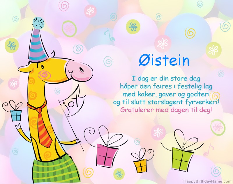 Barnets gratulerer med Gratulerer med Øistein
