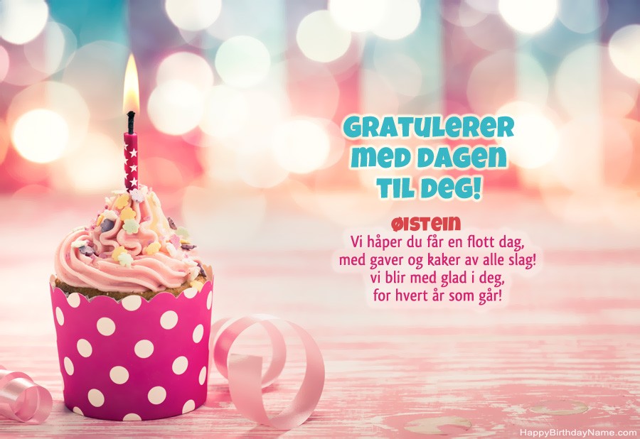 Gratulerer med dagen Øistein, vakre dikt