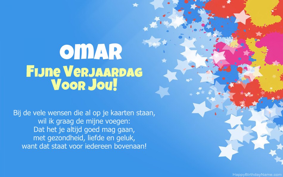 Gefeliciteerd met de verjaardag van Omar
