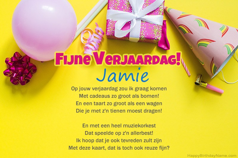 Gelukkige verjaardag Jamie in proza