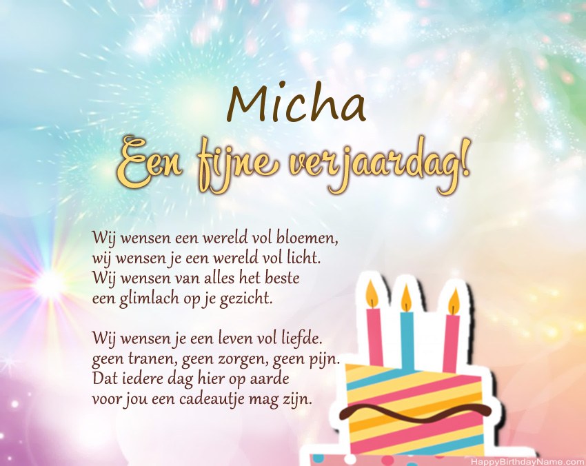 Fijne verjaardag Micha in vers Fijne verjaardag Micha in vers