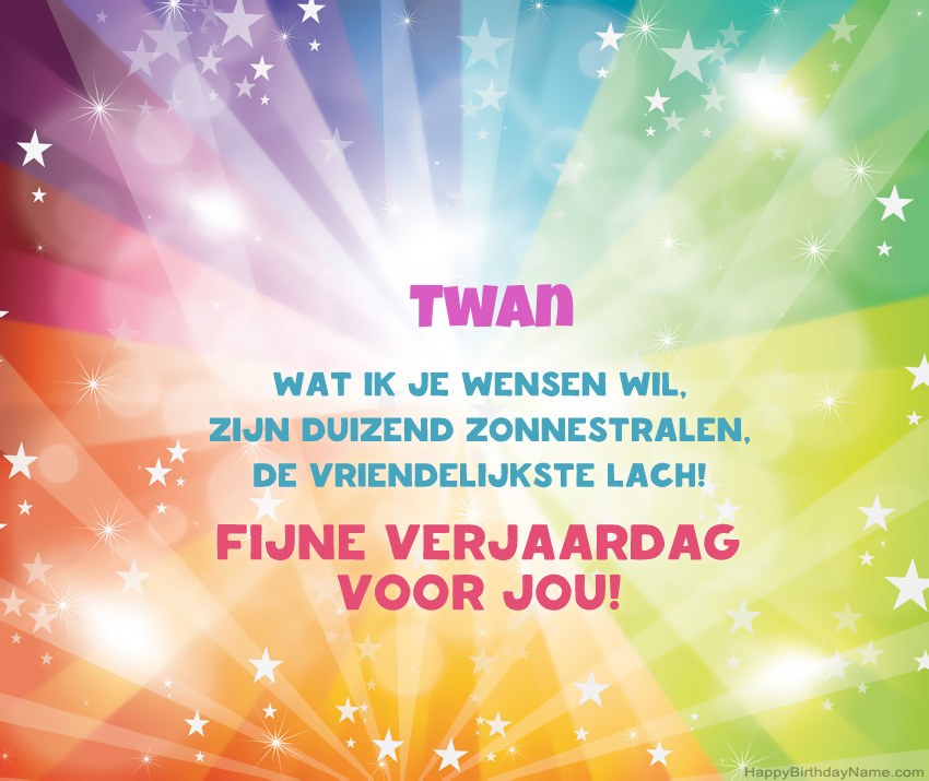 Mooie gelukkige verjaardagskaarten voor Twan