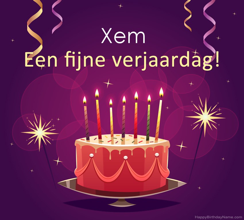 Grappige groeten voor fijne verjaardag Xem-foto