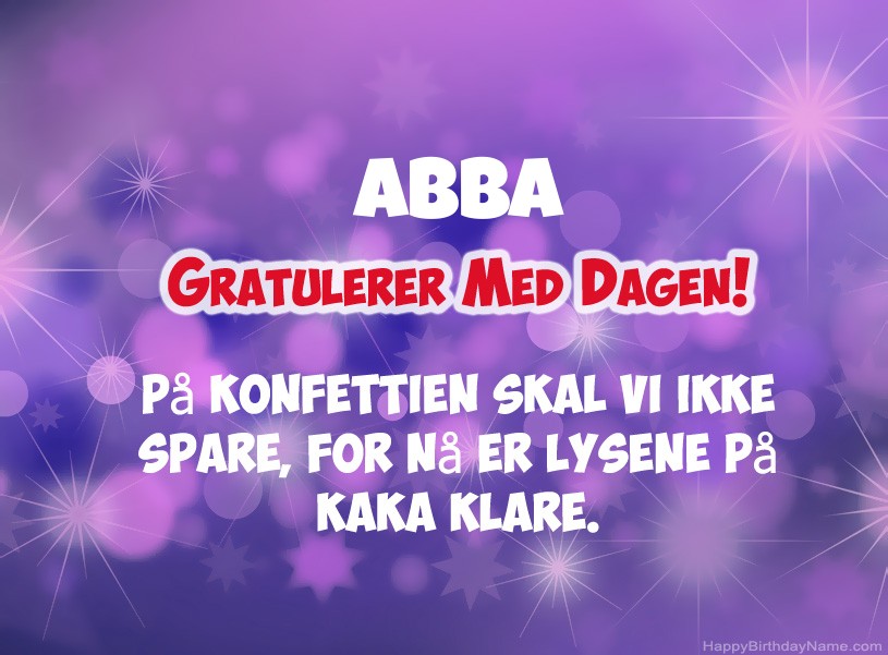 Ønsker Abba for gratulerer med dagen