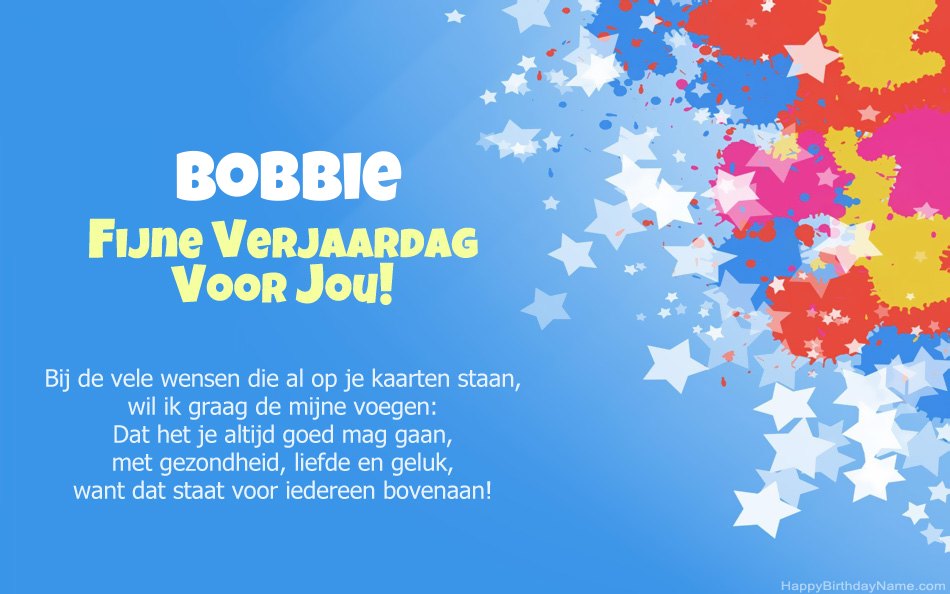 Gefeliciteerd met de verjaardag van Bobbie Gefeliciteerd met de verjaardag van Bobbie