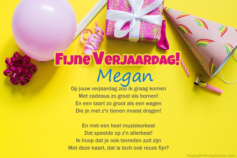 Gelukkige verjaardag Megan in proza Gelukkige verjaardag Megan in proza