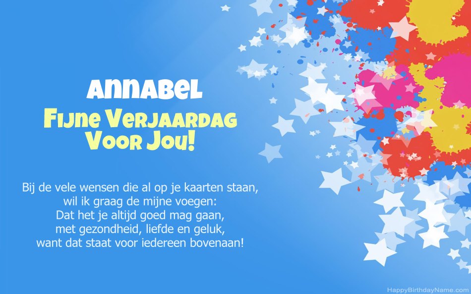 Gefeliciteerd met de verjaardag van Annabel Gefeliciteerd met de verjaardag van Annabel