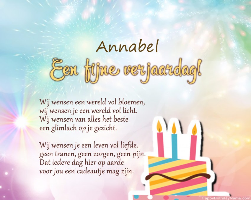 Fijne verjaardag Annabel in vers Fijne verjaardag Annabel in vers
