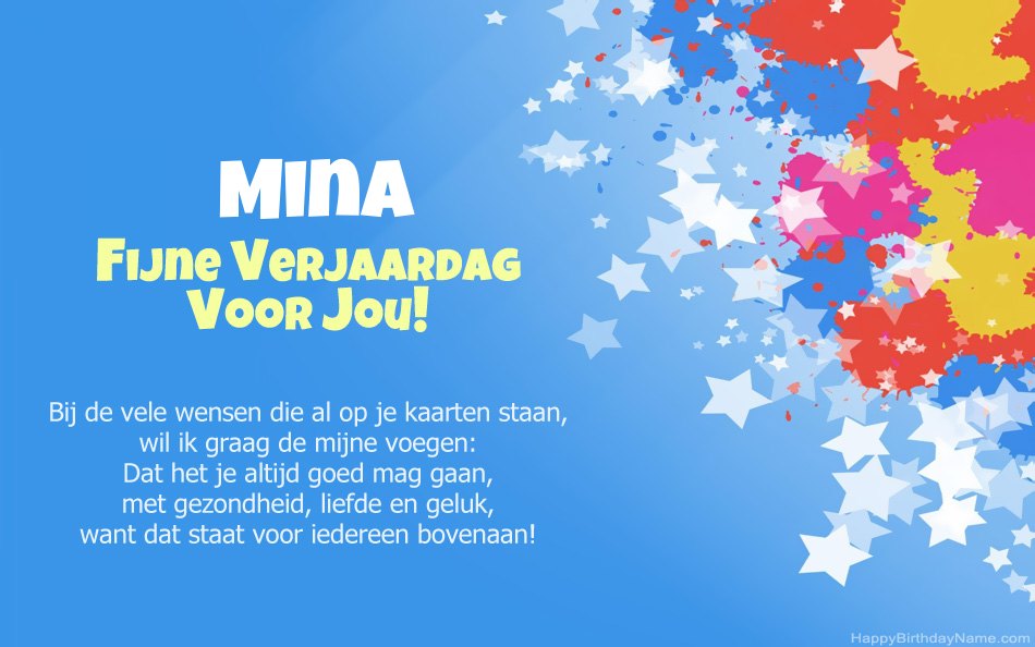 Gefeliciteerd met de verjaardag van Mina