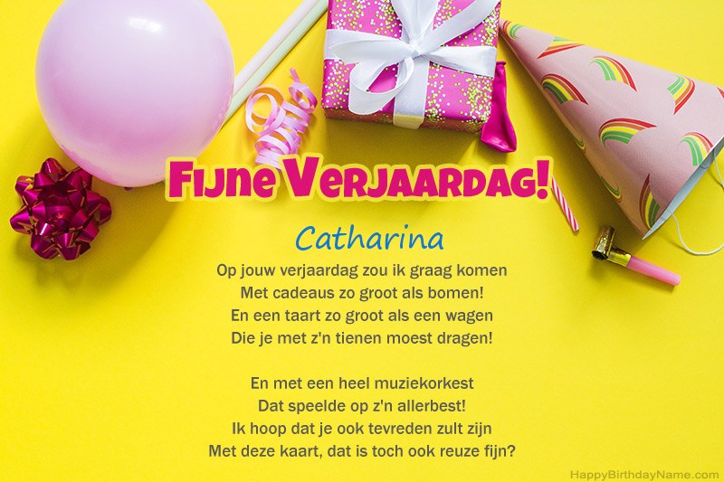 Gelukkige verjaardag Catharina in proza