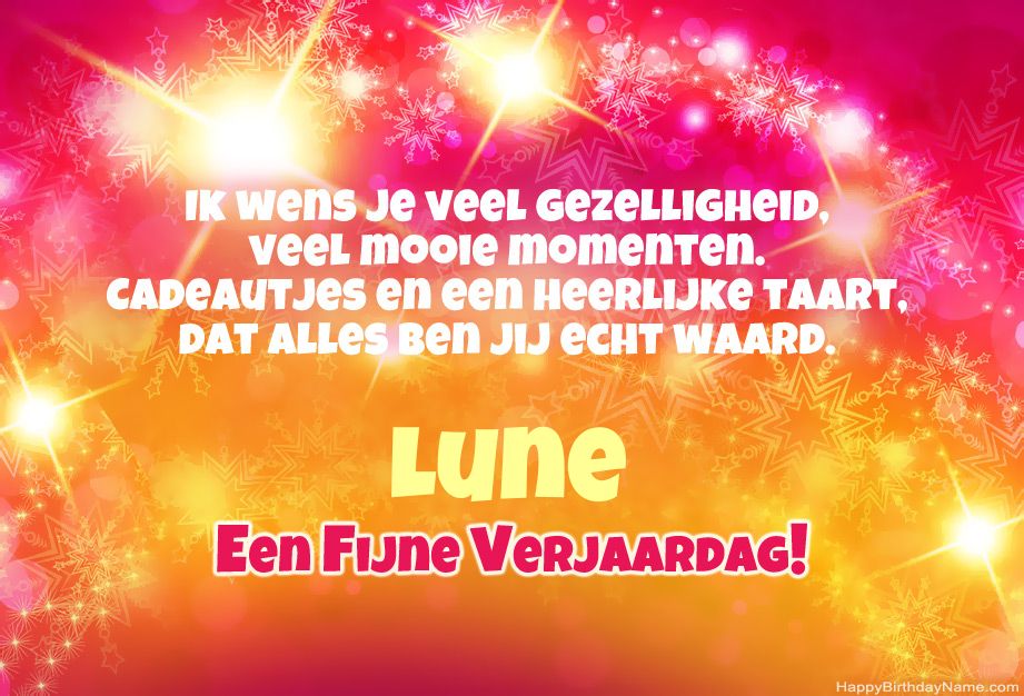 Coole felicitaties voor Happy Birthday of Lune