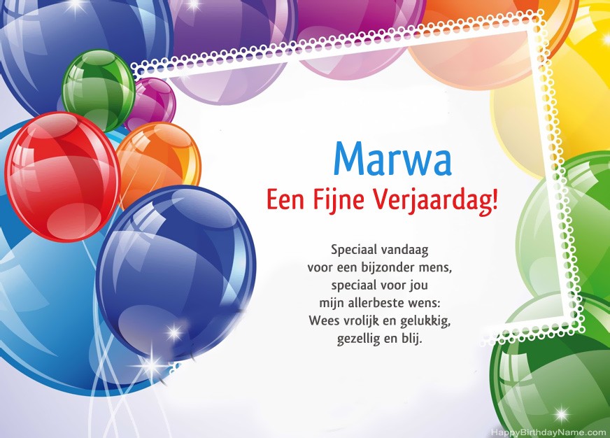 Gelukkige verjaardag Marwa!