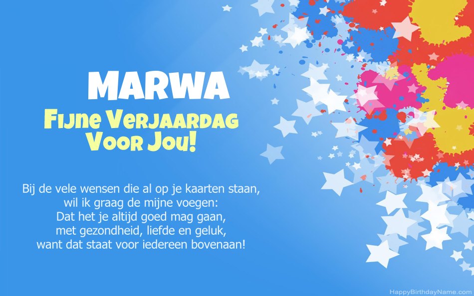 Gefeliciteerd met de verjaardag van Marwa