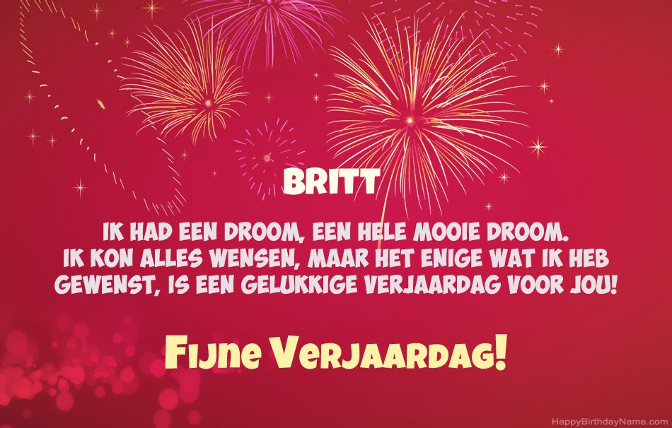 Gelukkige verjaardag Britt, mooie gedichten