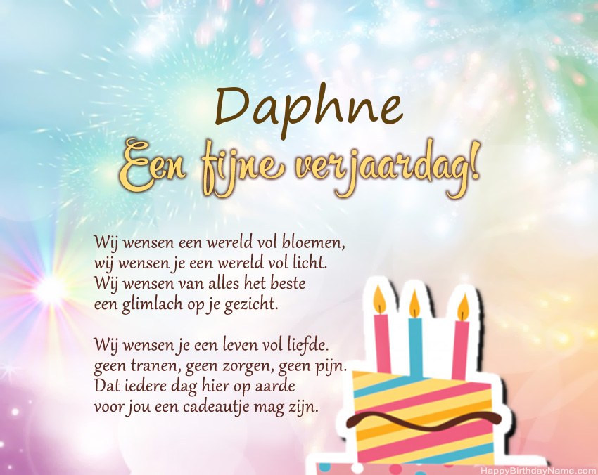 Fijne verjaardag Daphne in vers