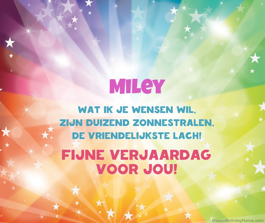 Mooie gelukkige verjaardagskaarten voor Miley