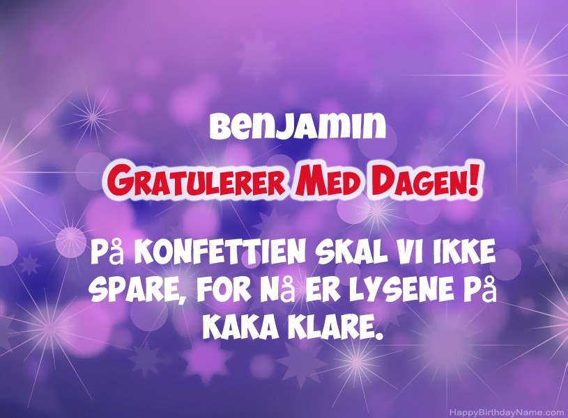 Ønsker Benjamin for gratulerer med dagen