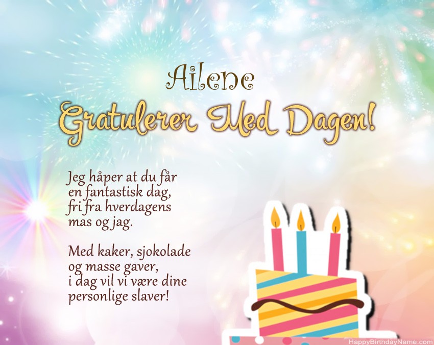 Dikt på fødselsdag for Ailene