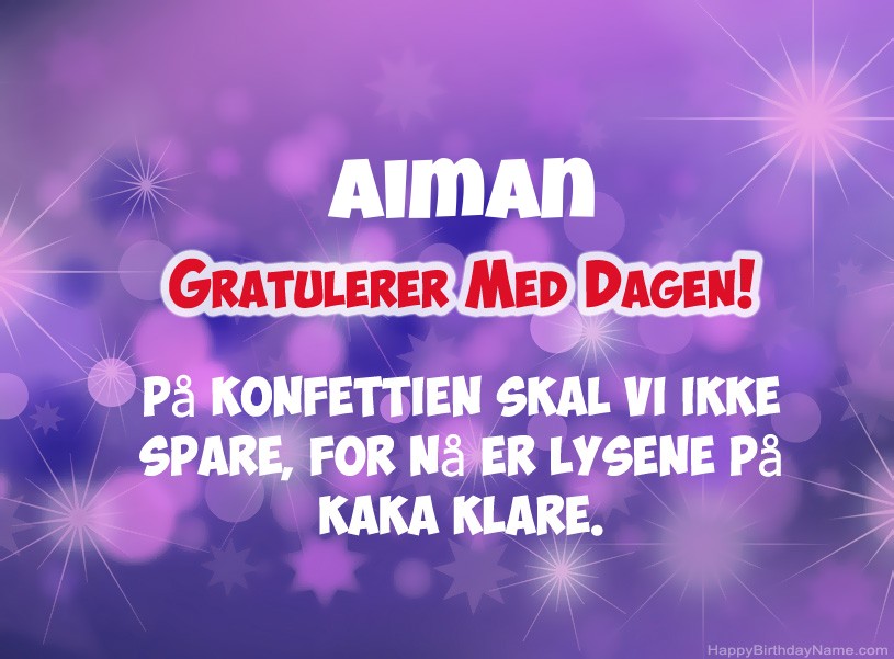 Ønsker Aiman for gratulerer med dagen