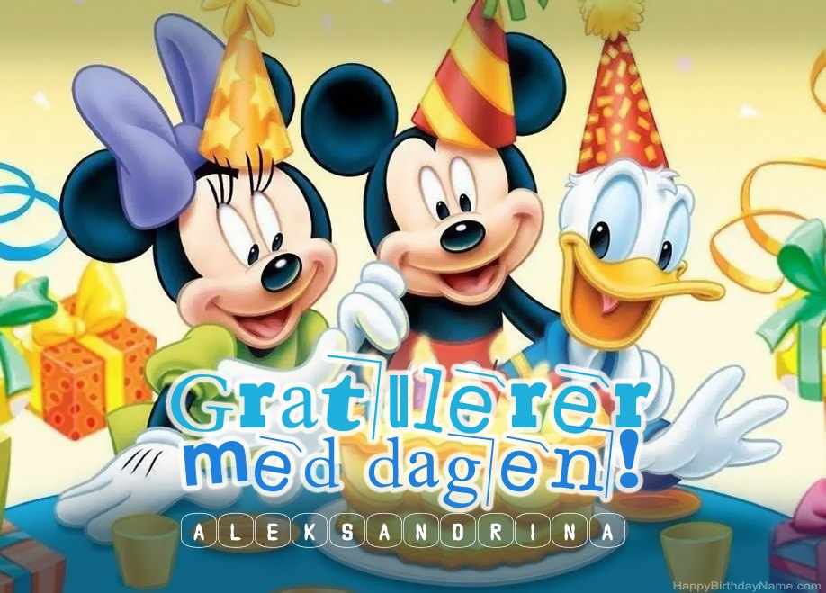 Bursdagshilsen for barns til Aleksandrina